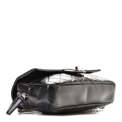 Chanel Glazed Calfskin Quilted Medium Duo Color Flap Black 4 of 9