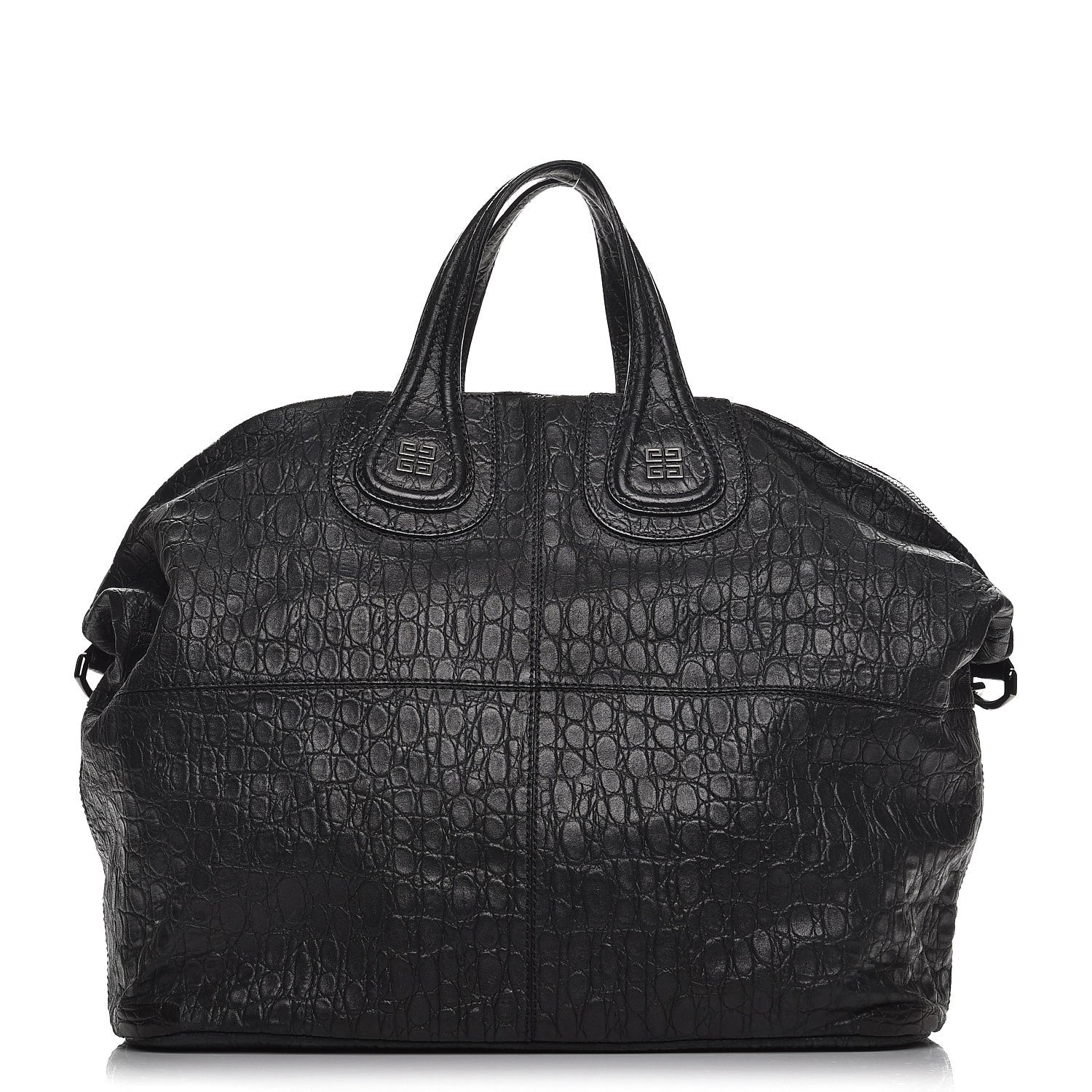 Givenchy Calfskin Crocodile Embossed Large Nightingale Black 1 of 11