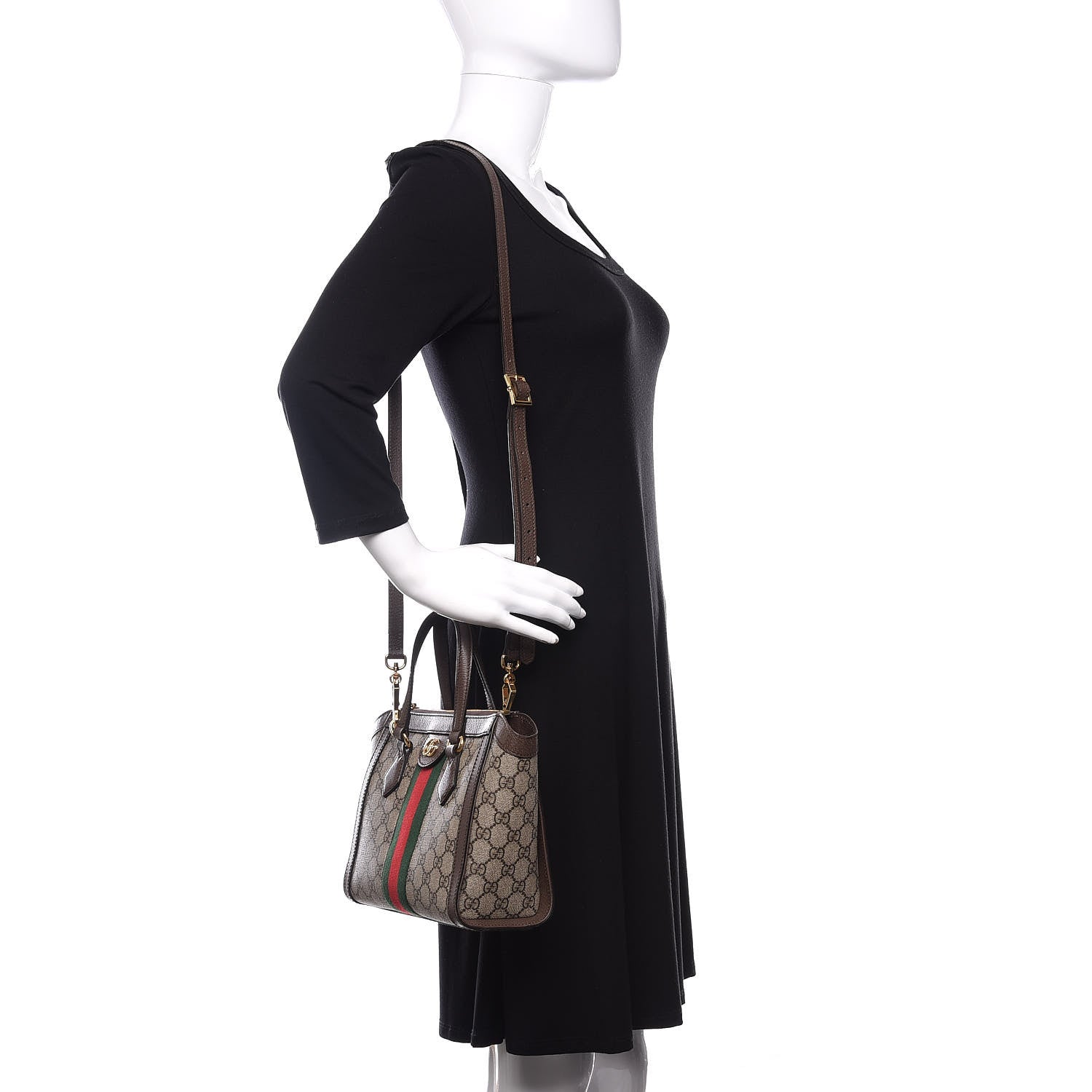 Gucci GG Supreme Monogram Small Ophidia Tote Bag Brown 2 of 16