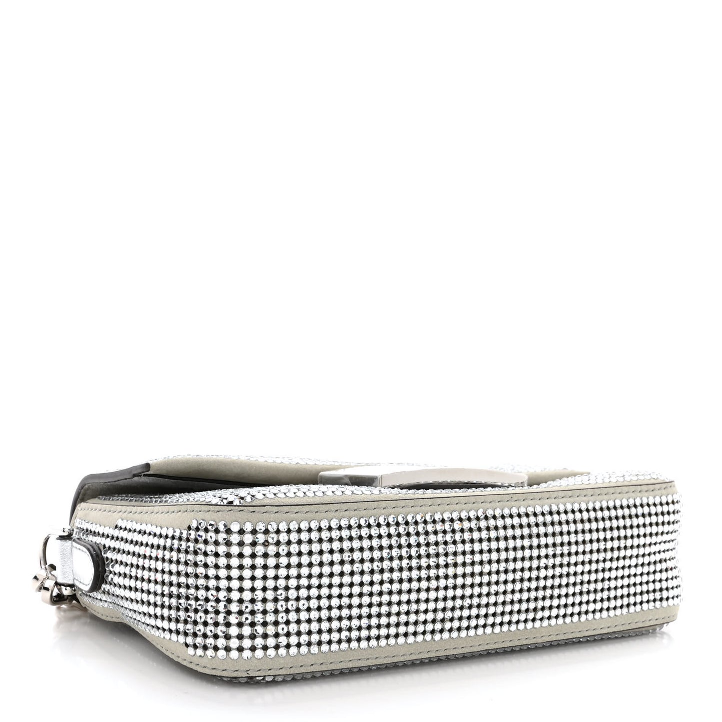 Nubuck Crystal Catalan Mirror Embroidered Mini Baguette Pietra Argento
