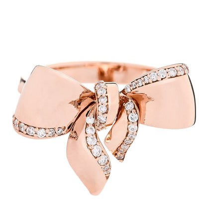 Damiani 18K Rose Gold Diamond Bow Ring 53 6.25 1 of 5