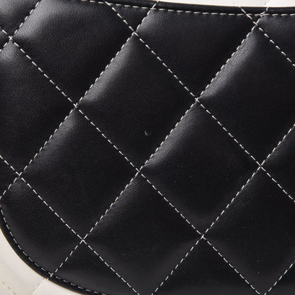 Chanel Lambskin Quilted Colorblock Jumbo Double Flap Black White Beige 19 of 19