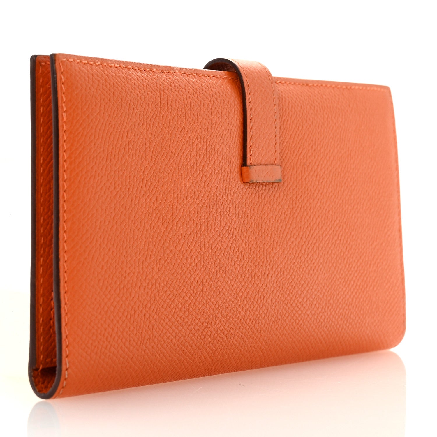 Hermes Epsom Bearn Gusset Wallet Orange 3 of 11
