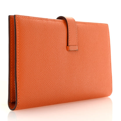Hermes Epsom Bearn Gusset Wallet Orange 3 of 11