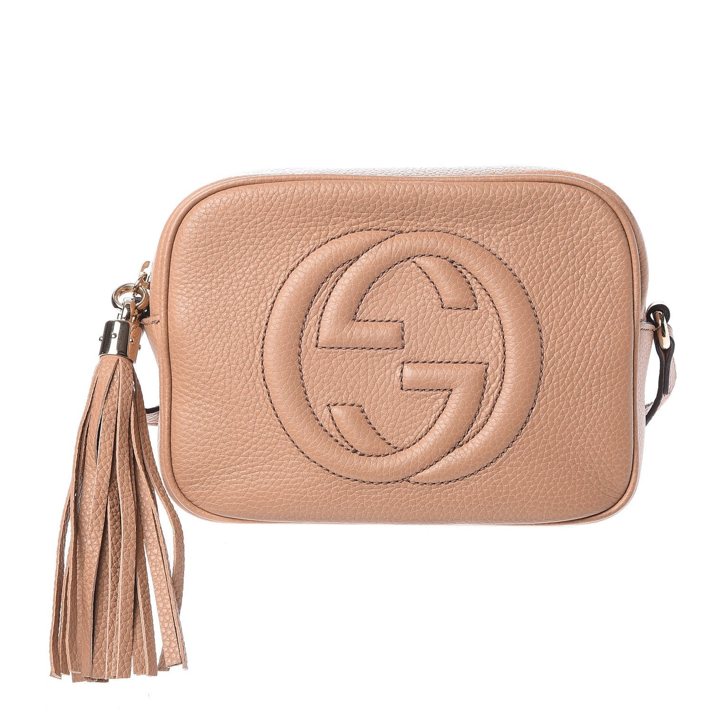 Pebbled Calfskin Small Soho Disco Bag Camelia