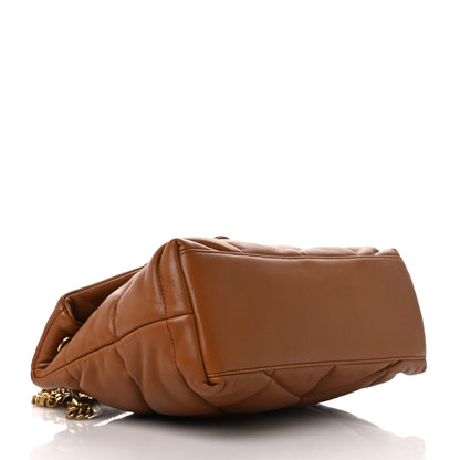 Saint Laurent Lambskin Quilted Small Loulou Puffer Monogram Chain Satchel Dark Honey 4 of 11