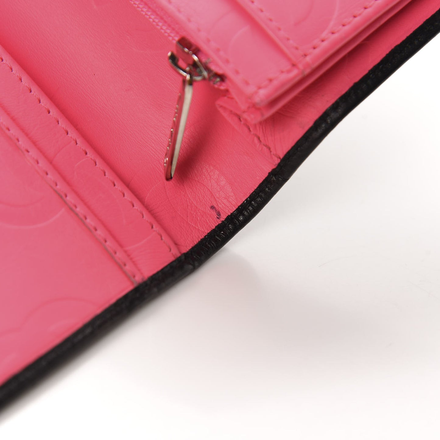 Calfskin Quilted Cambon Yen Wallet Black