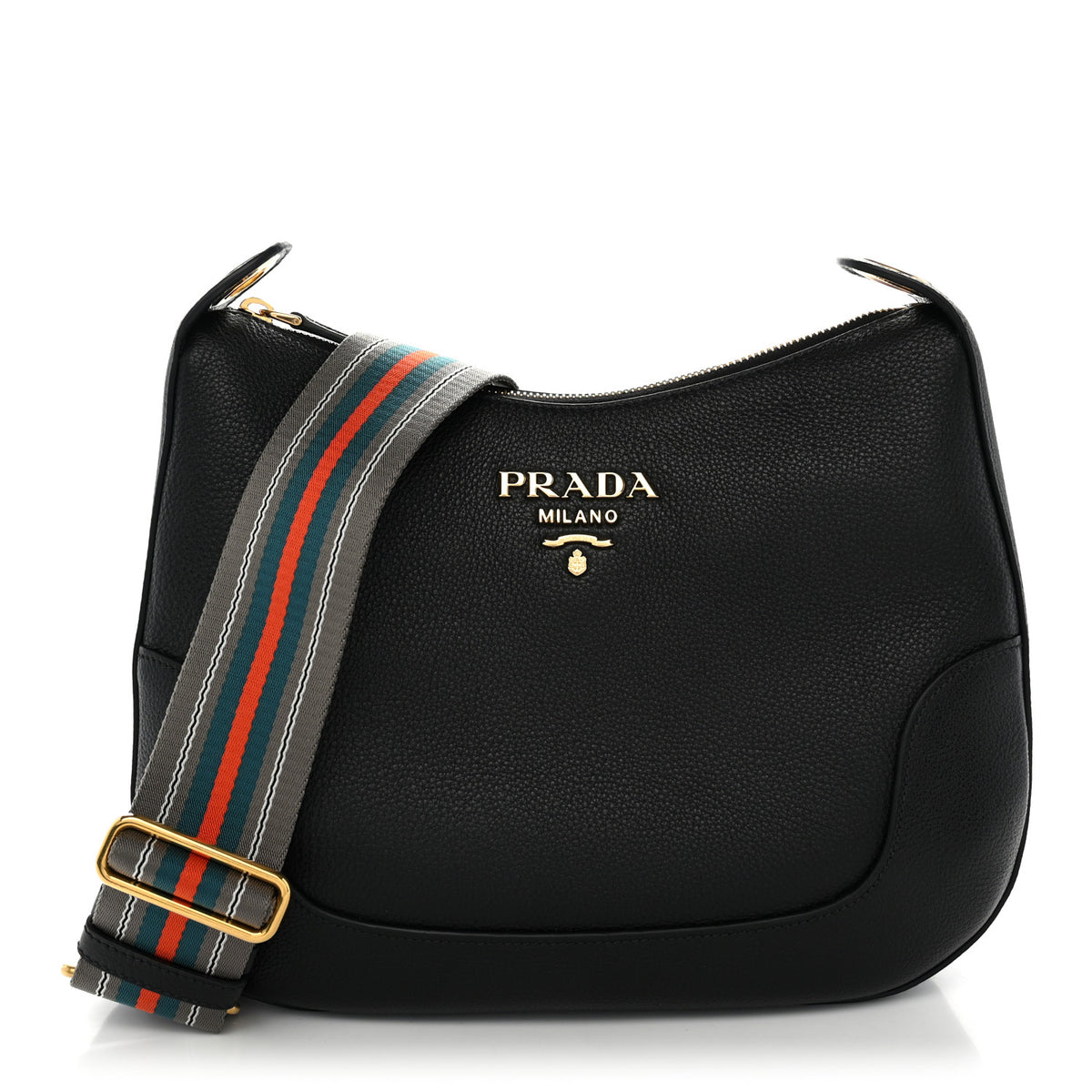 Vitello Daino Crossbody Bag Black