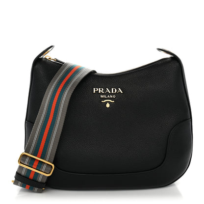 Prada Vitello Daino Crossbody Bag Black 1 of 9
