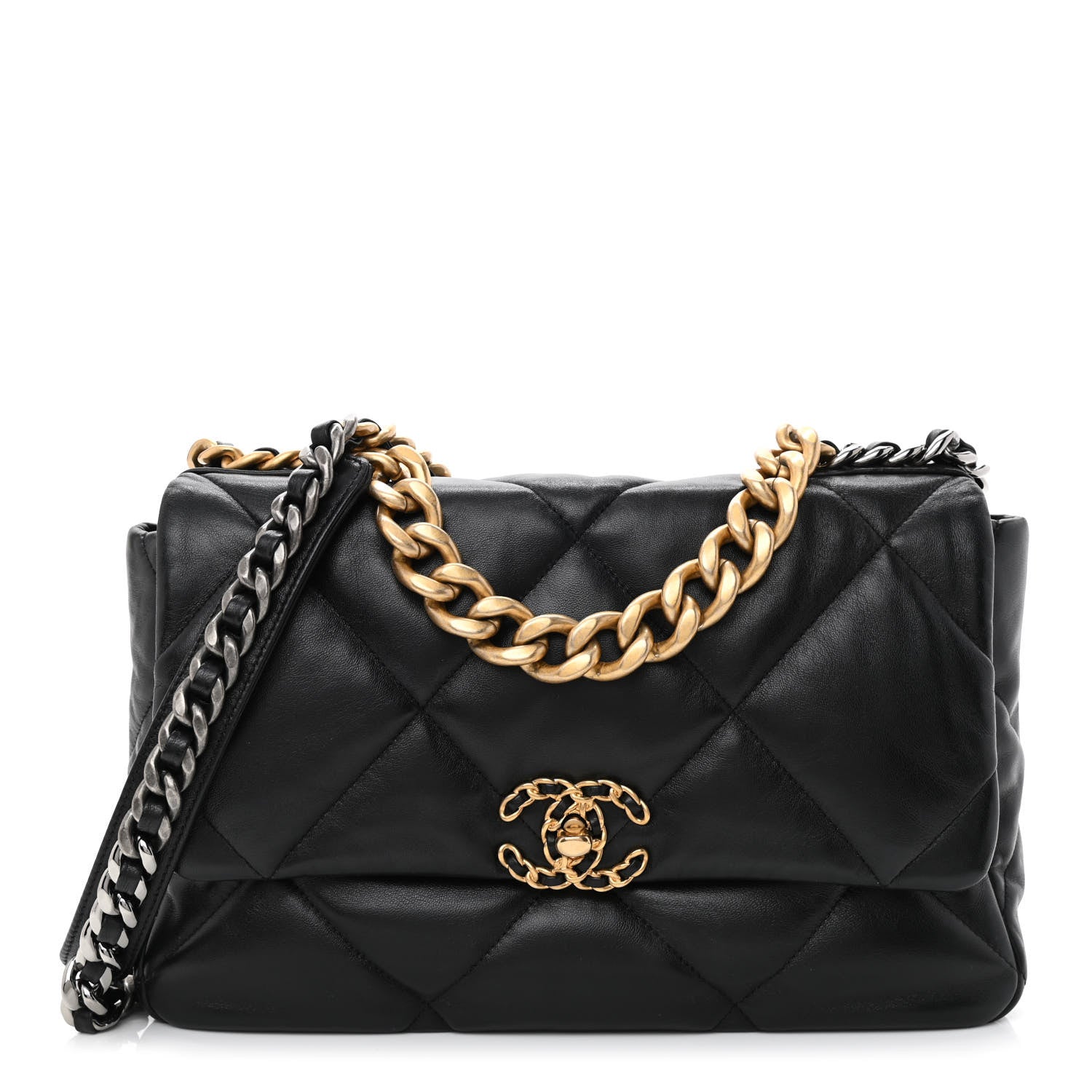 Chanel Lambskin Quilted Large Chanel 19 Flap Black 1 of 10