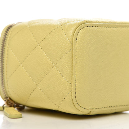 Chanel Caviar Quilted Mini Vanity Case With Chain Light Yellow 8 of 11