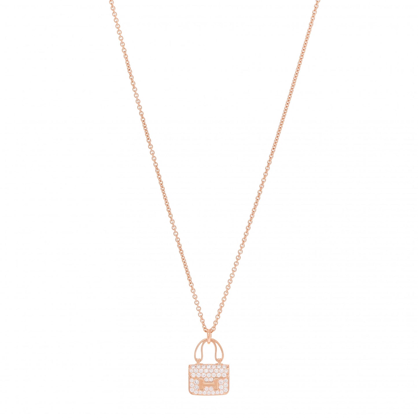 18K Rose Gold Diamond Constance Amulettes Pendant Necklace