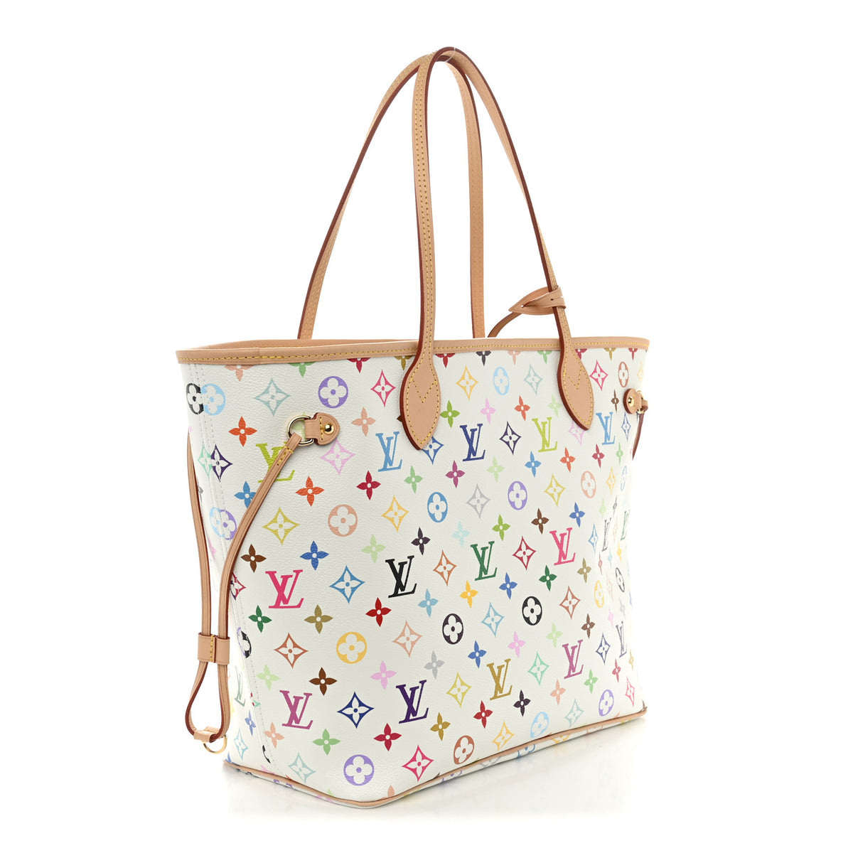 LV X TM Monogram Multicolor Neverfull MM White