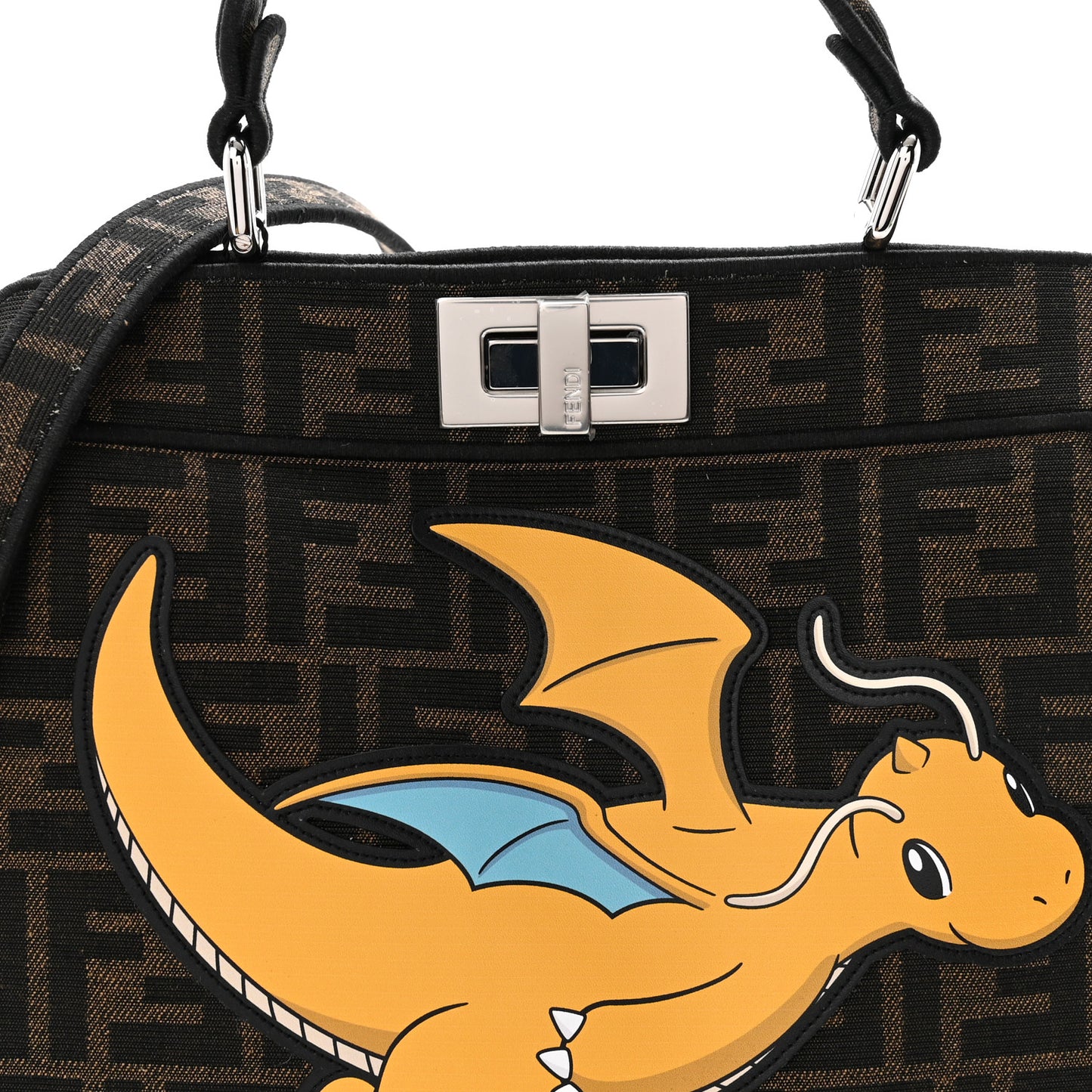 X FRGMT X POKEMON Fabric Jacquard FF 1974 Pokemon Inlay Peekaboo I See U Petite Satchel Tobacco Moro Giallo