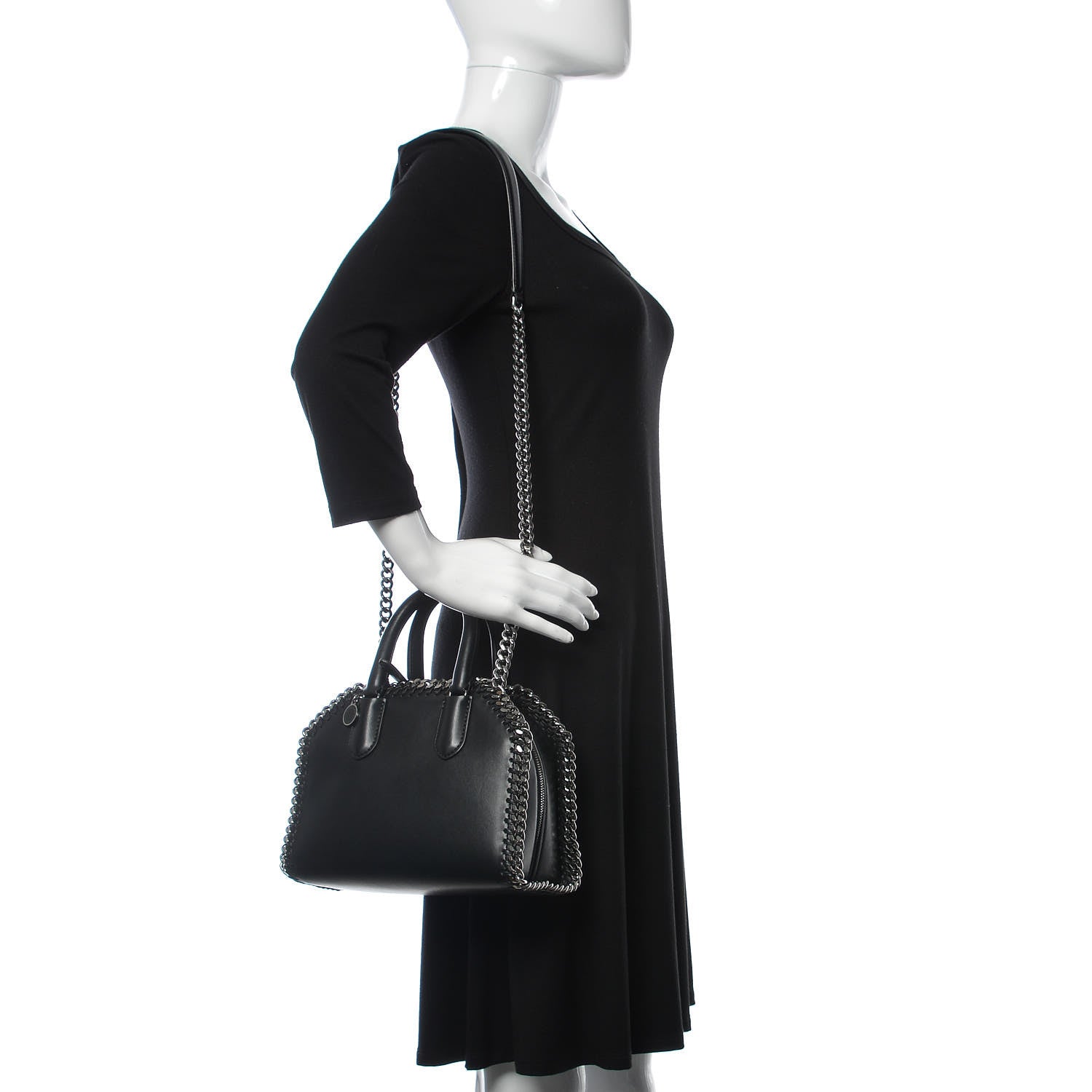 Stella McCartney Eco Alter Nappa Mini Falabella Box Top Handle Bag Black 2 of 8