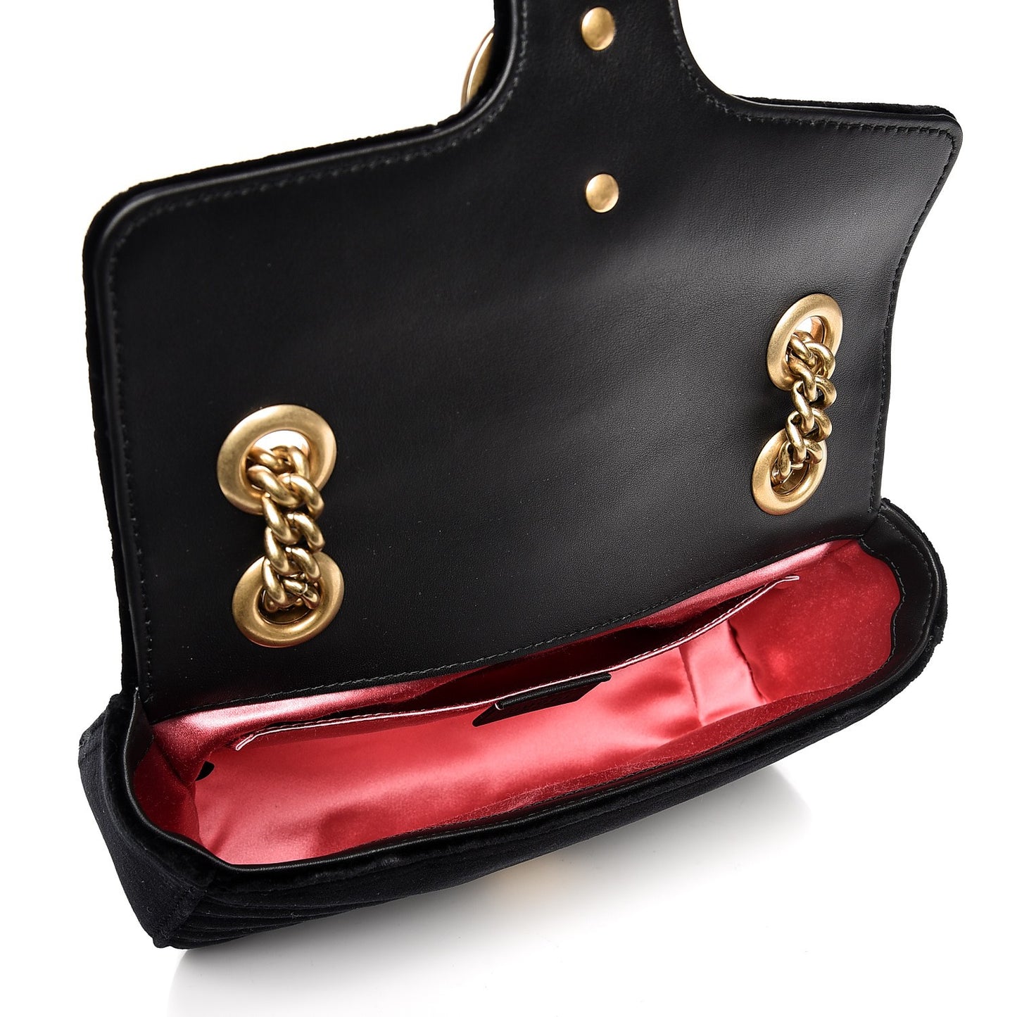 Velvet Matelasse Mini GG Marmont Shoulder Bag Black