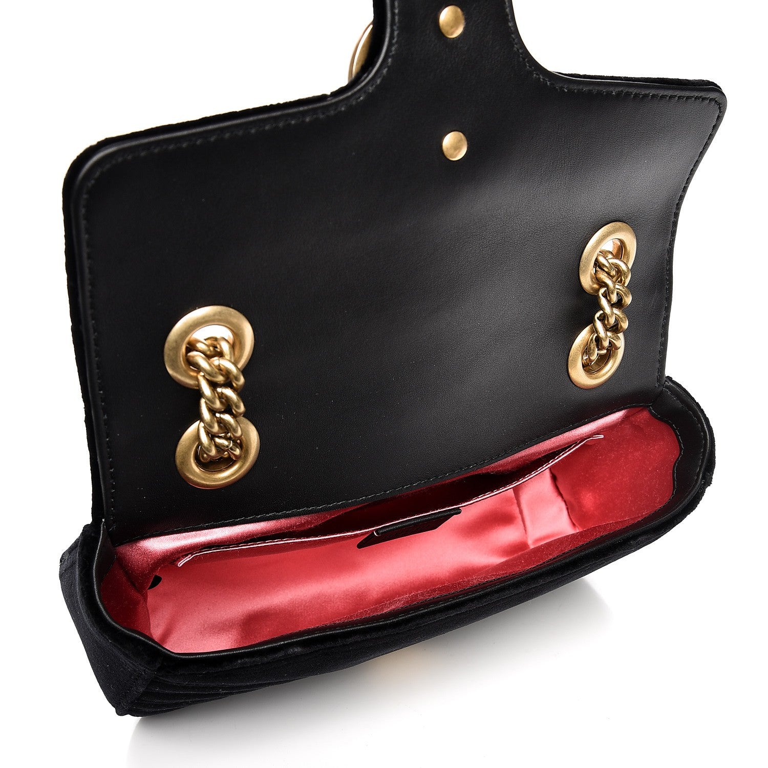 Gucci Velvet Matelasse Mini GG Marmont Shoulder Bag Black 5 of 8