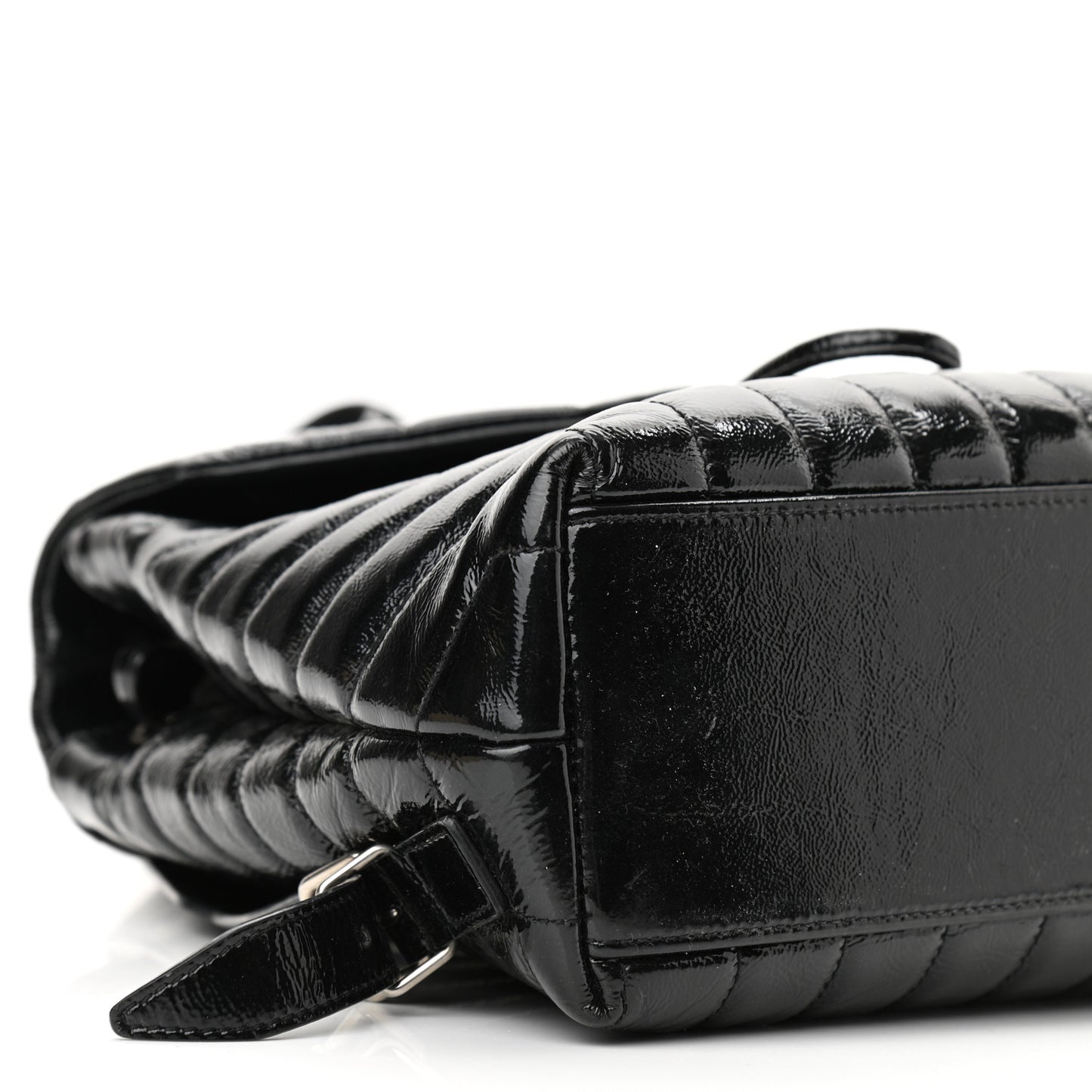 Patent Y Quilted Monogram Small Loulou Backpack Black