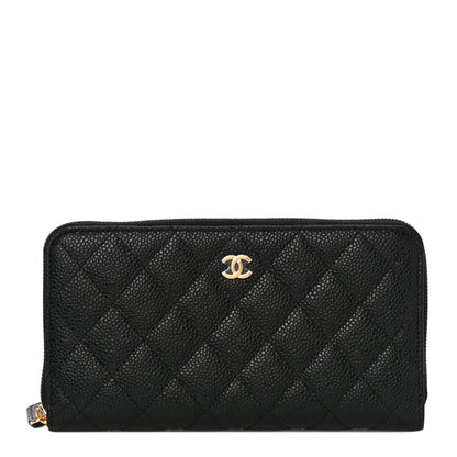 Chanel Caviar Quilted Large Gusset Zip Around Wallet Black 1 of 15