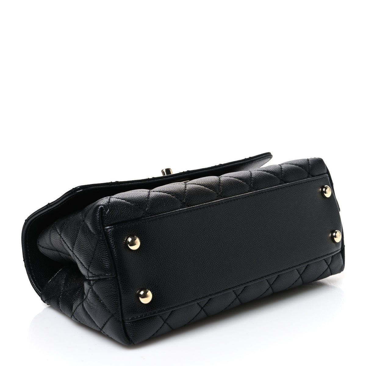 Caviar Quilted Mini Coco Handle Flap Black