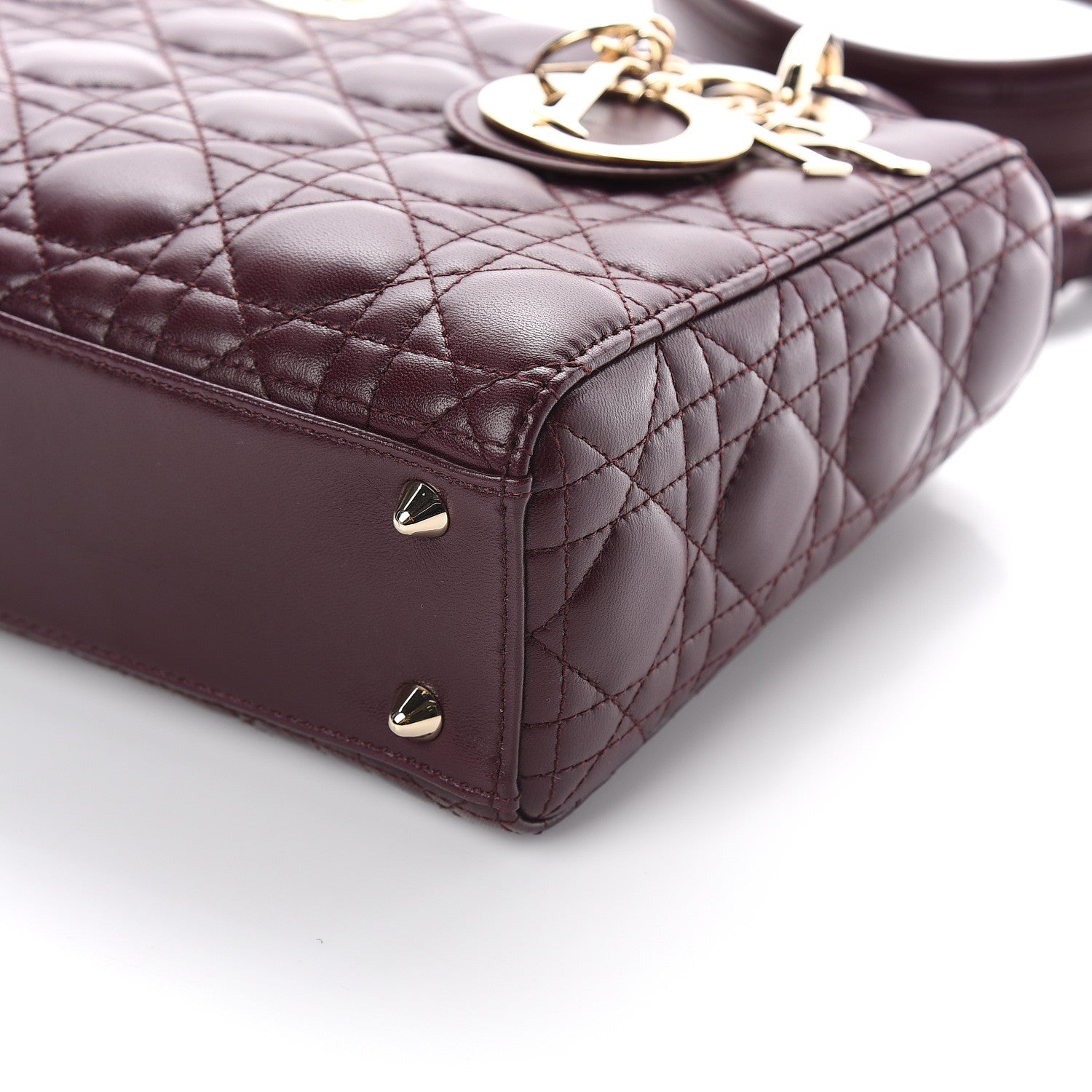 Christian Dior Lambskin Cannage Small Lucky Badges My Lady Dior Burgundy 7 of 7
