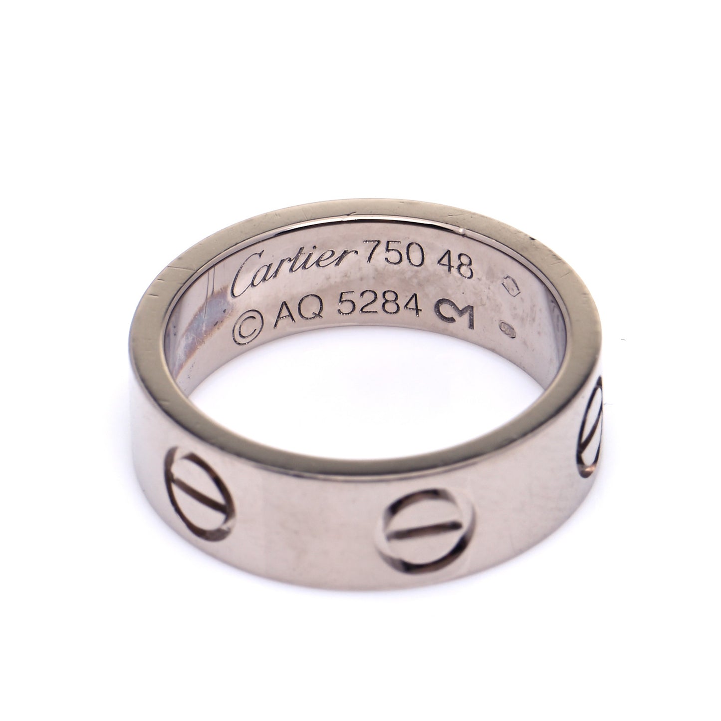 18K White Gold 5.5mm LOVE Ring 48 4.5