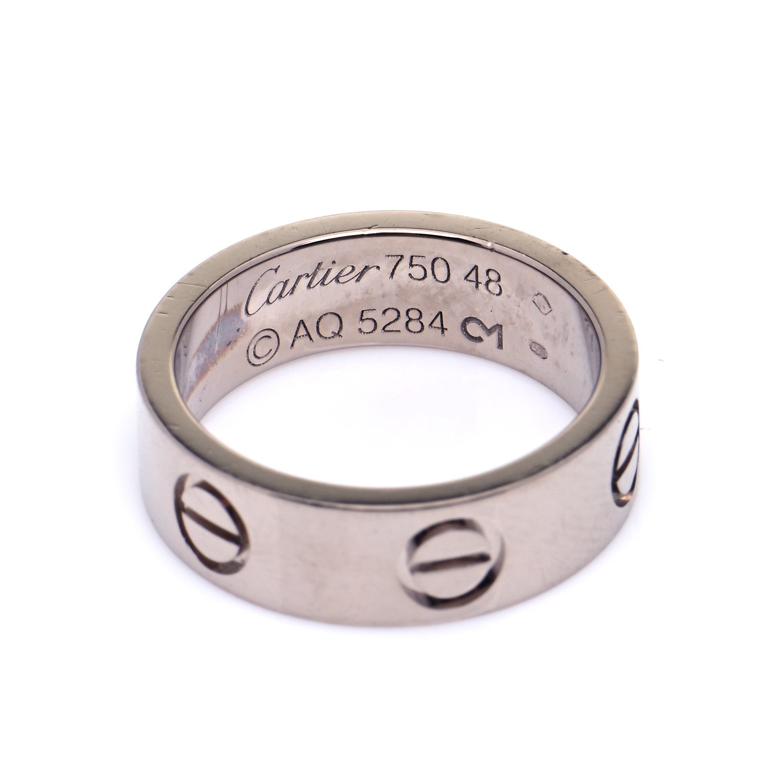 Cartier 18K White Gold 5.5mm LOVE Ring 48 4.5 6 of 7