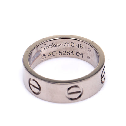 Cartier 18K White Gold 5.5mm LOVE Ring 48 4.5 6 of 7
