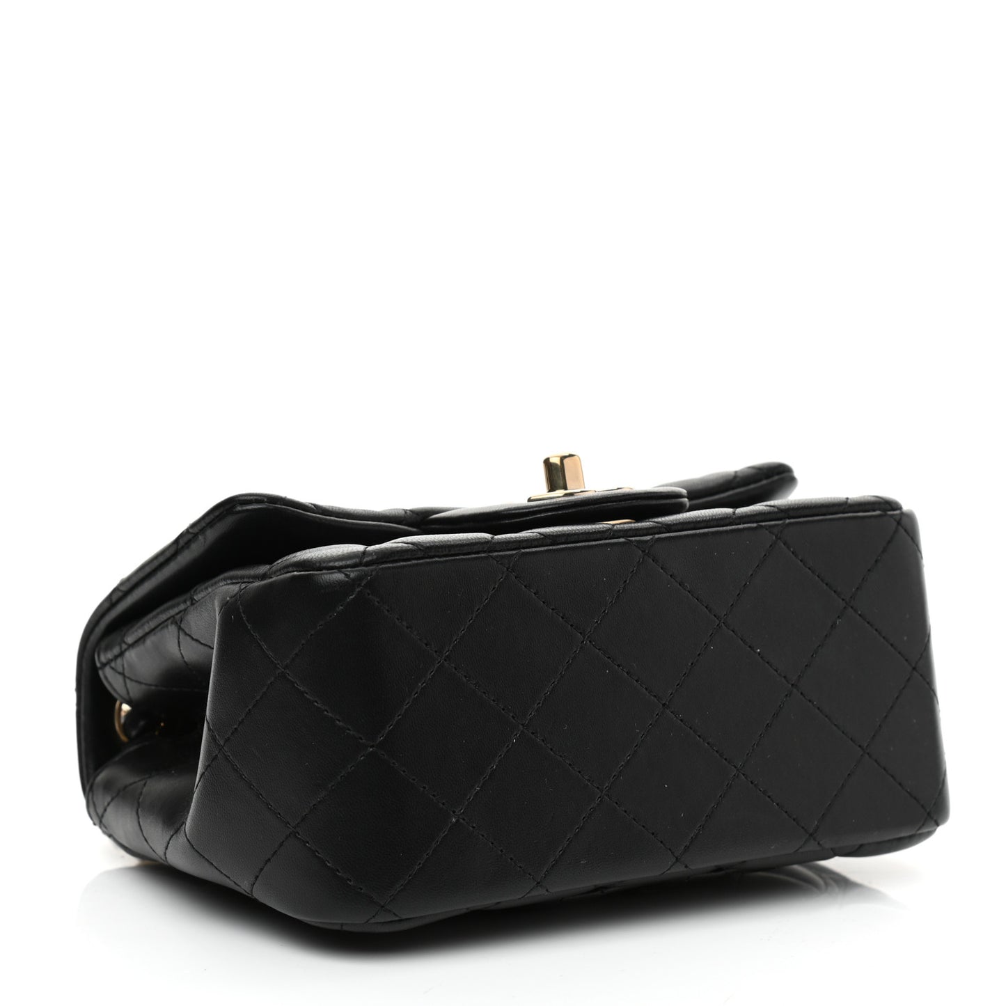 Lambskin Quilted Mini Square Flap Black