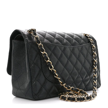 Chanel Caviar Quilted Jumbo Double Flap Black 3 of 12