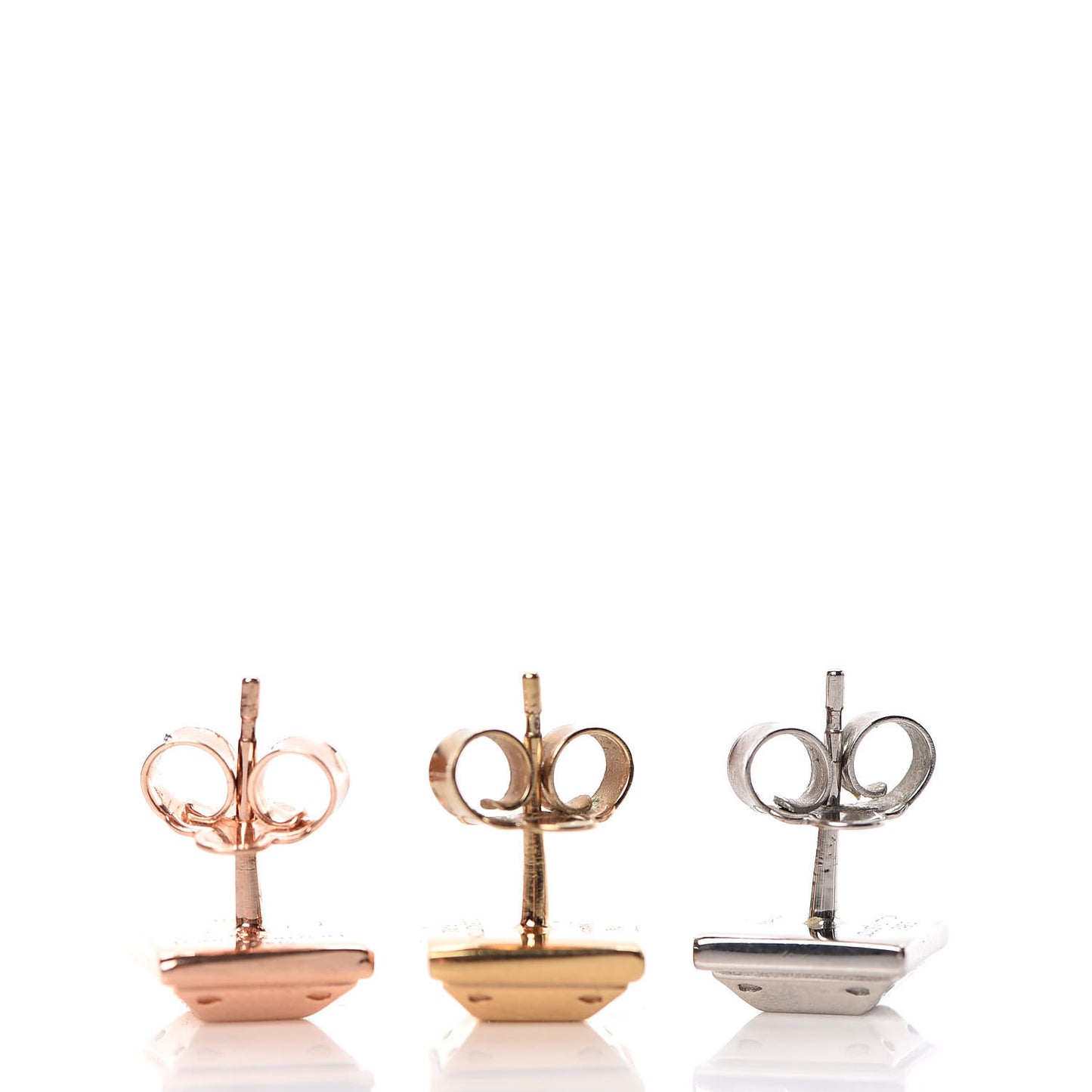 Nanogram Tennis Earrings Set of 3 Gold Silver Pink