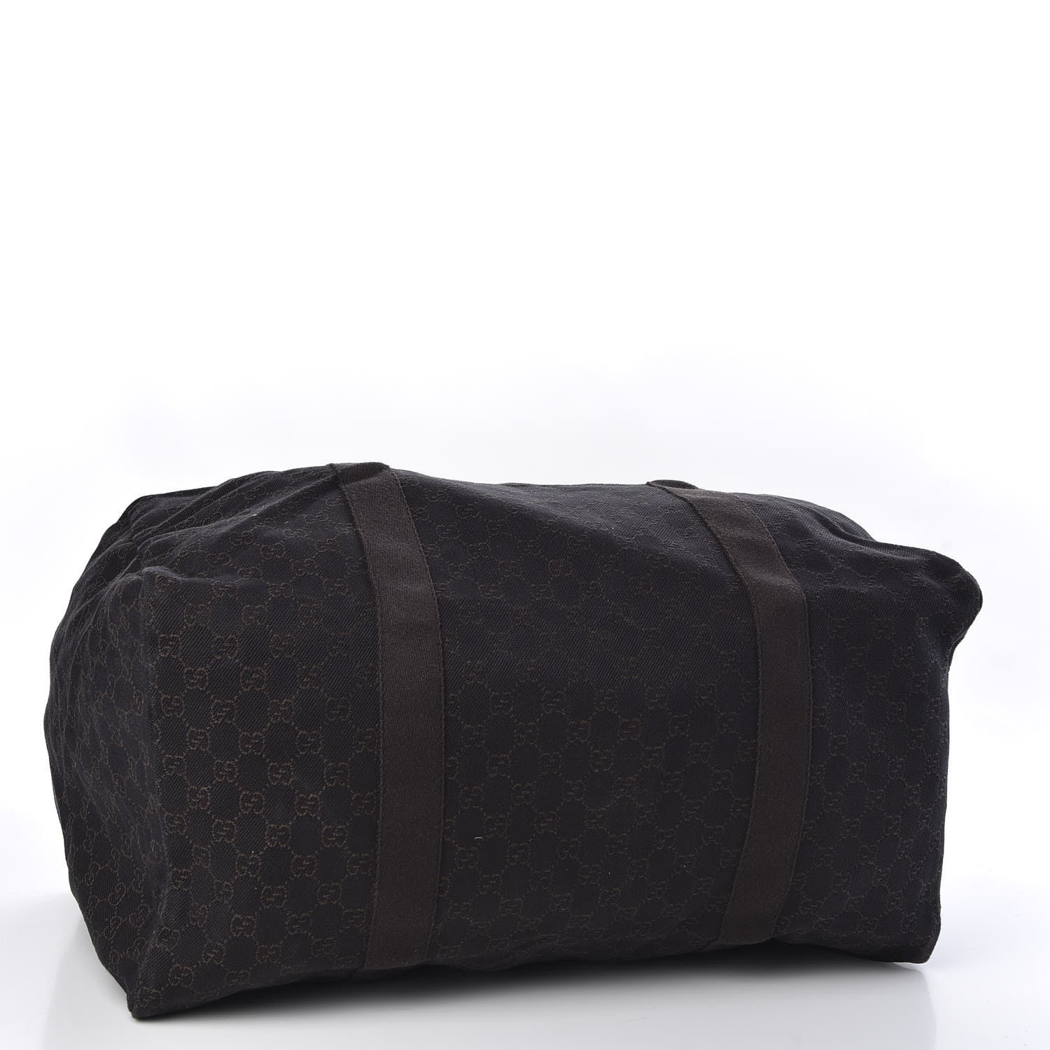 Gucci Denim Monogram Large Collapsible Carry On Duffle Bag Brown 3 of 10