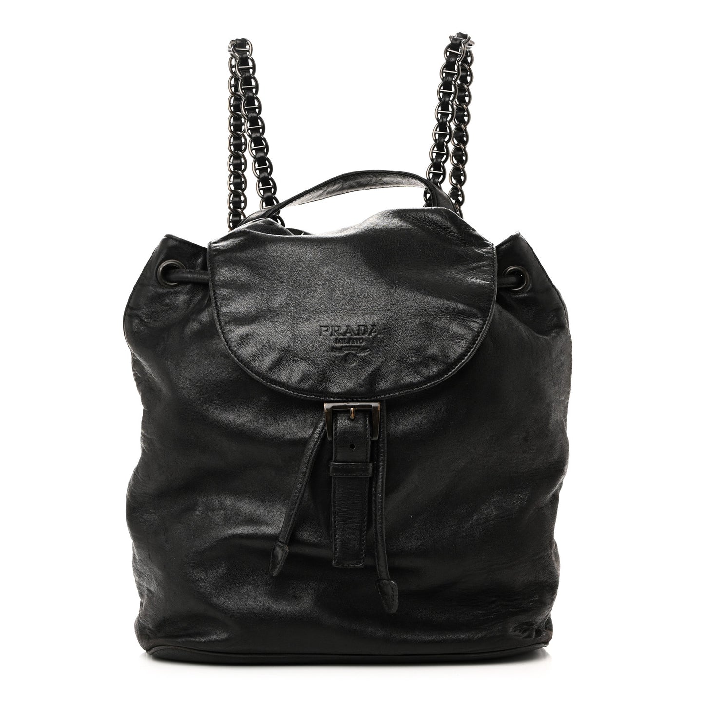 Soft Calfskin Cinch Backpack Black