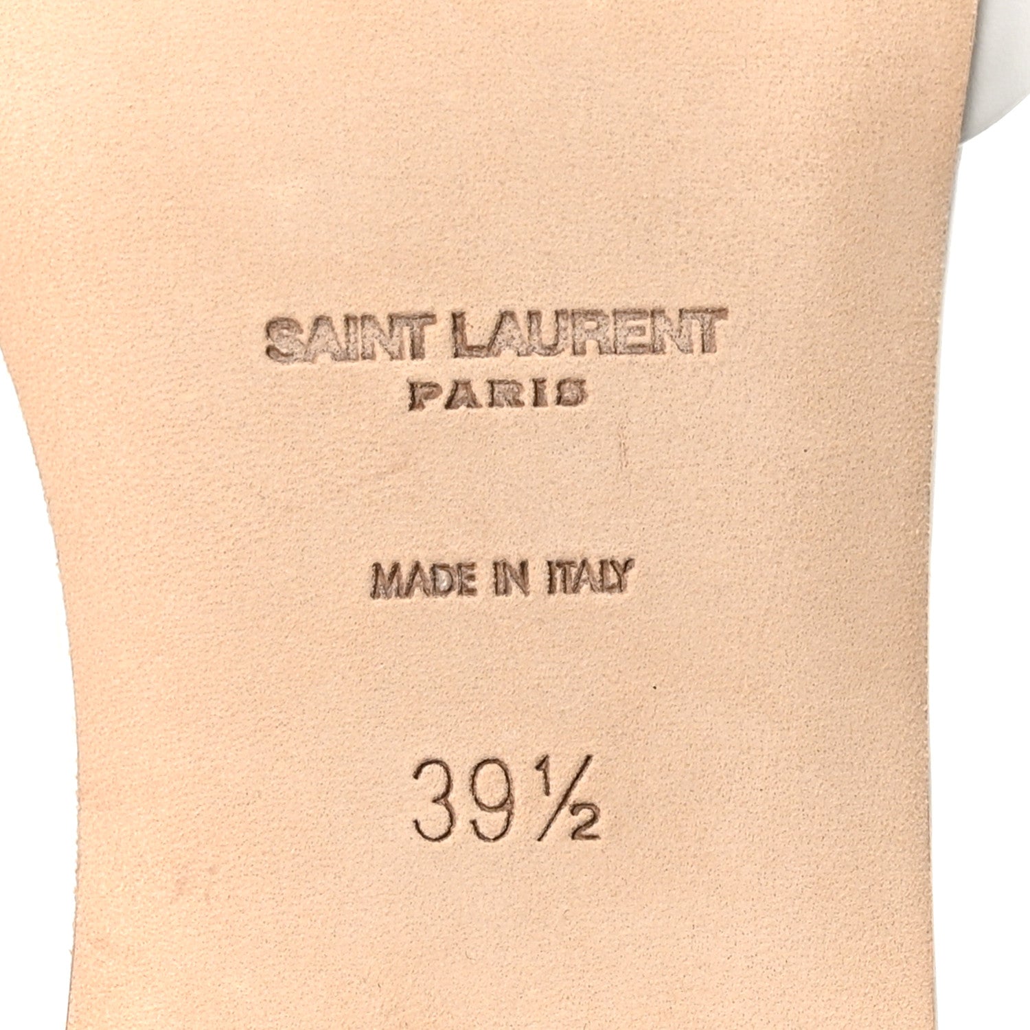 Saint Laurent Calfskin Tribute 05 Slide Sandals 39.5 Porcellana 7 of 10