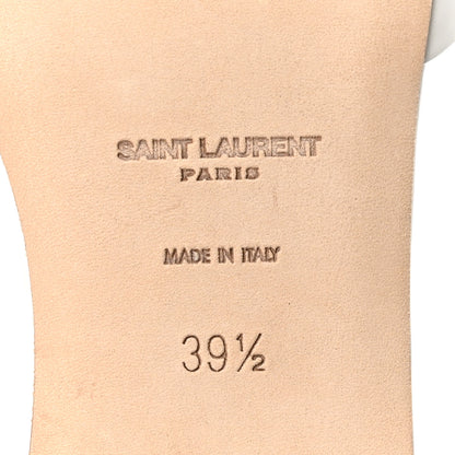 Saint Laurent Calfskin Tribute 05 Slide Sandals 39.5 Porcellana 7 of 10