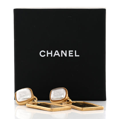 Chanel Pearl CC Tags Drop Earrings Gold 5 of 5