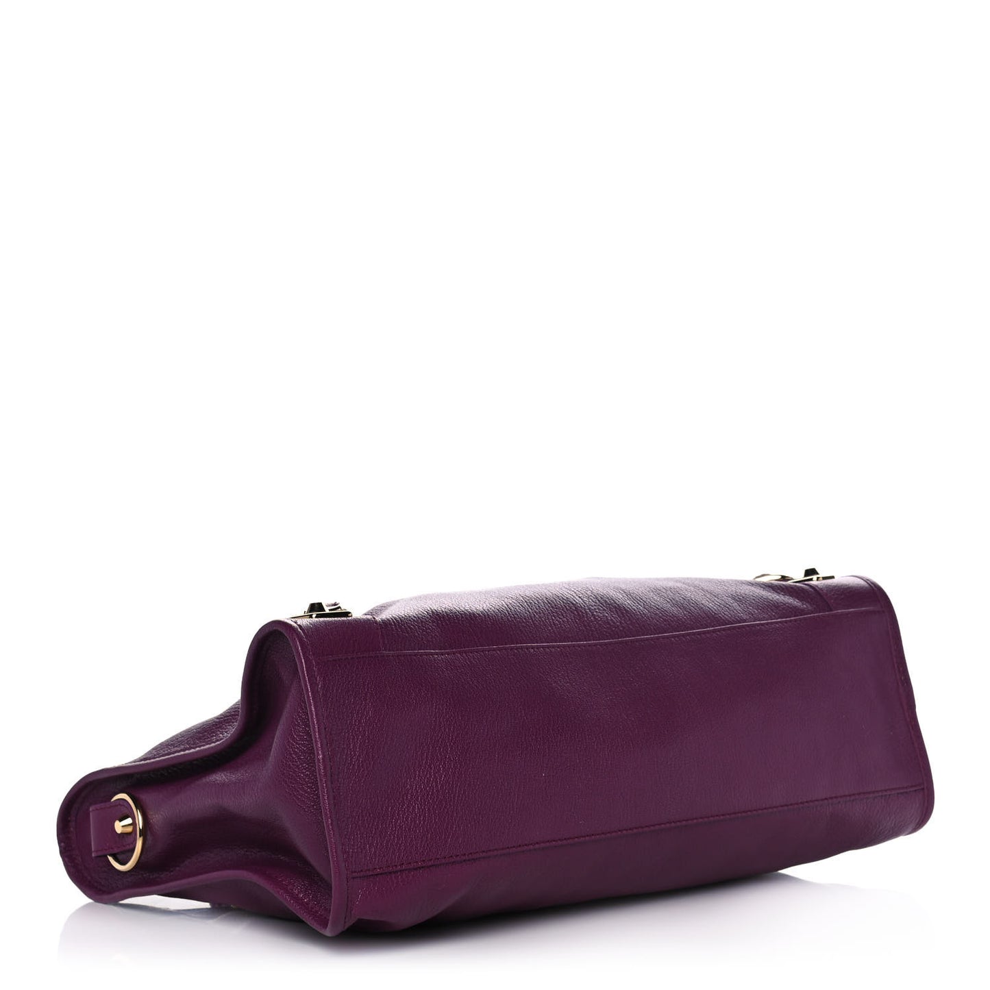 Chevre Gold Metallic Edge Hardware City Violet Prune