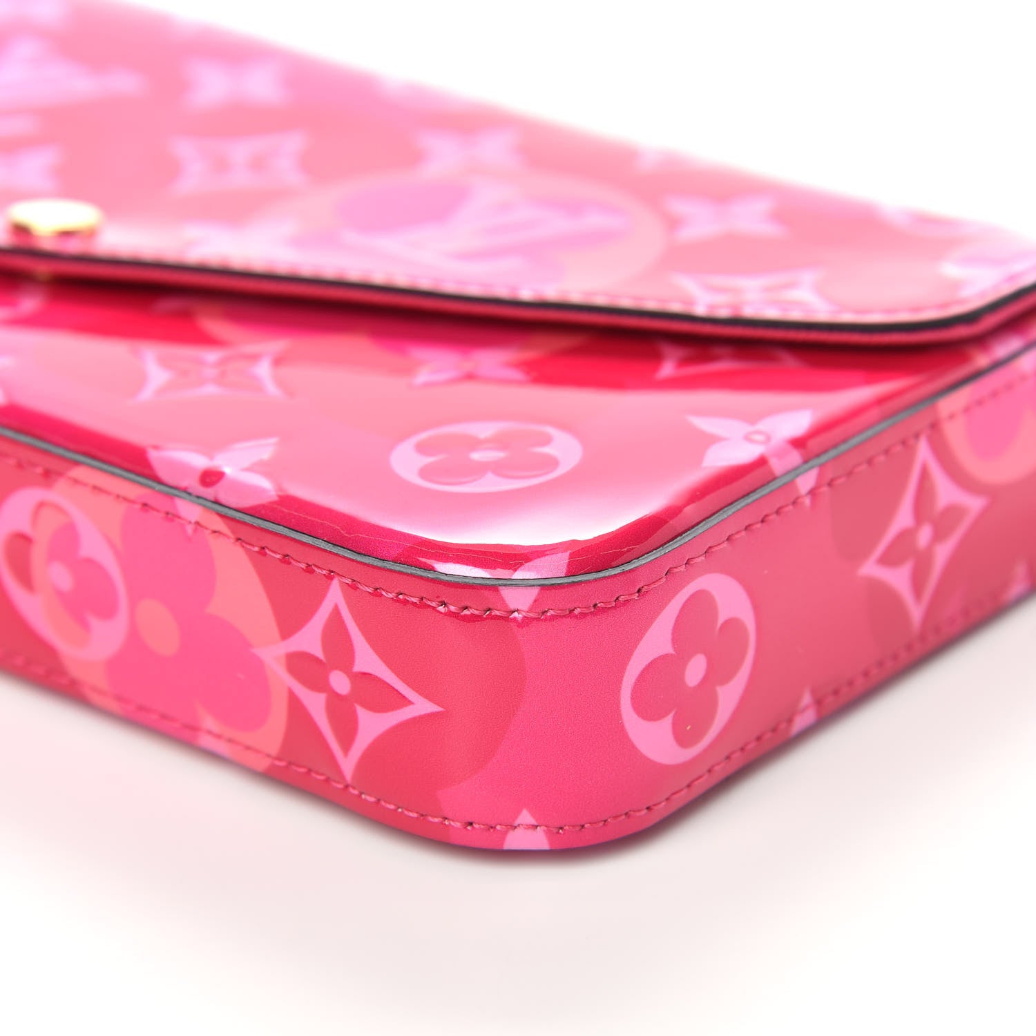 Louis Vuitton Vernis Valentine Pochette Felicie Chain Wallet Fuchsia 9 of 10
