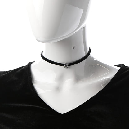 Christian Dior Velvet Crystal Star Choker Necklace Black 2 of 6