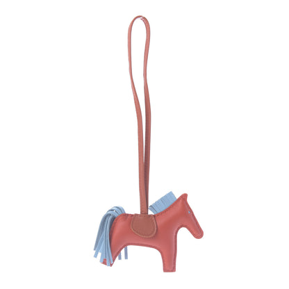 Hermes Milo Lambskin Grigri Rodeo Horse Bag Charm PM Capucine Celeste Cornaline 1 of 5
