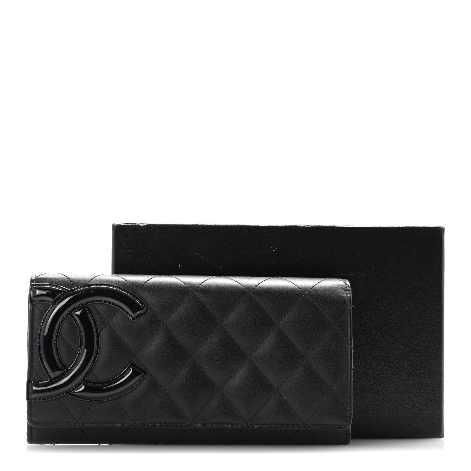 Chanel Calfskin Quilted Cambon Gusset Flap Wallet Black 18 of 18