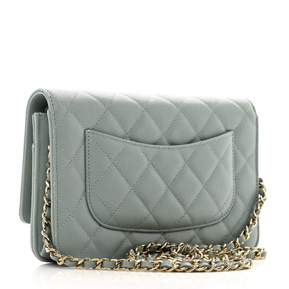 Chanel Caviar Quilted Wallet On Chain WOC Grey 3 of 12