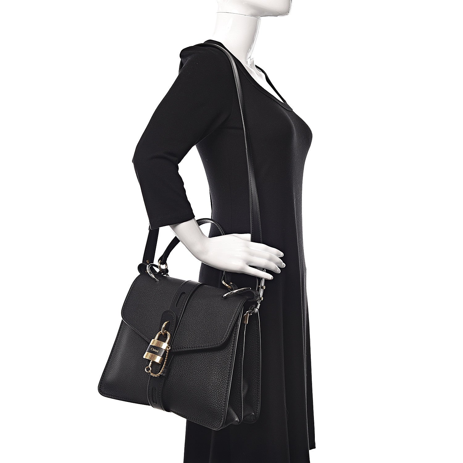 Chloe Grained Calfskin Medium Aby Day Shoulder Bag Black 2 of 9