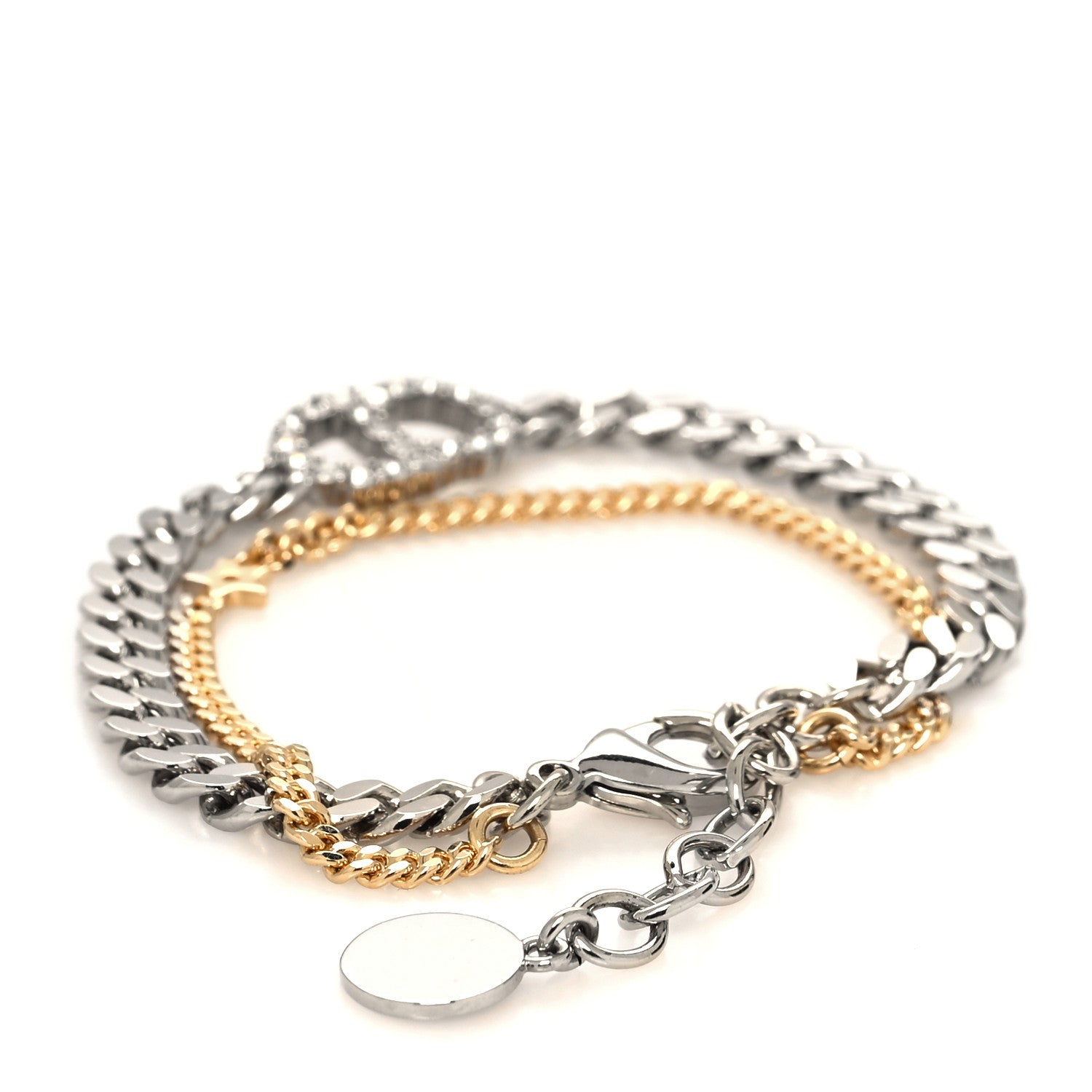 Christian Dior Crystal CD Bracelet Silver Gold 3 of 5