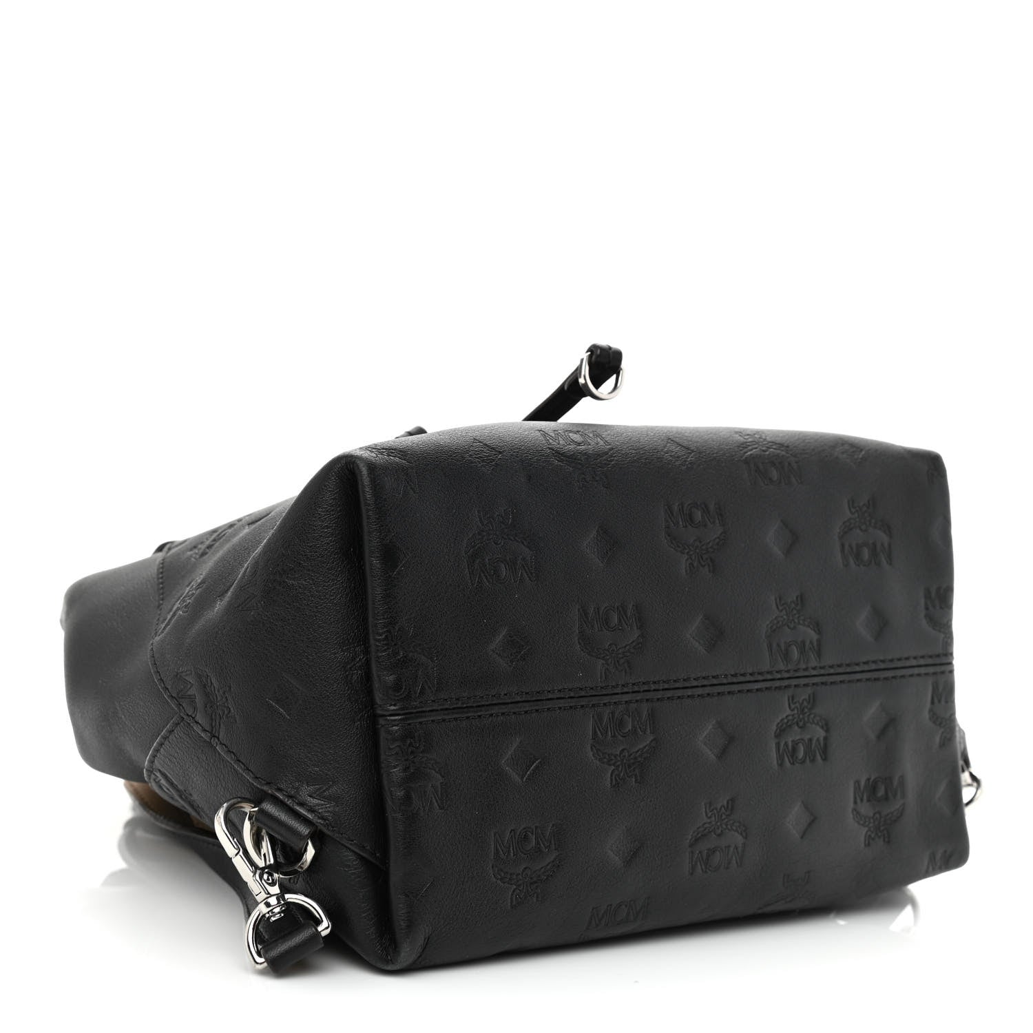 MCM Calfskin Ottomar Monogram Essential Backpack Black 4 of 14