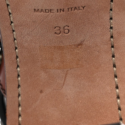 Saint Laurent Calfskin Studded Sandal Pumps 36 Brown 10 of 11