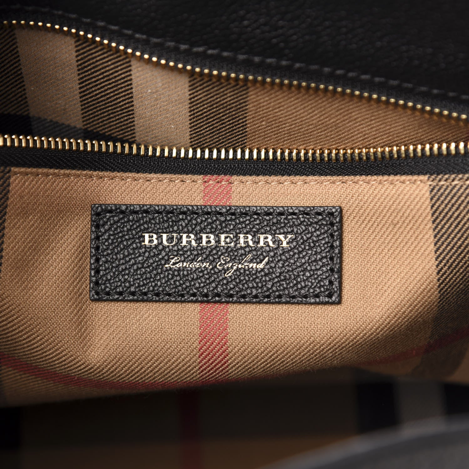 Burberry Soft Grain Calfskin Medium Buckle Tote Black 7 of 10