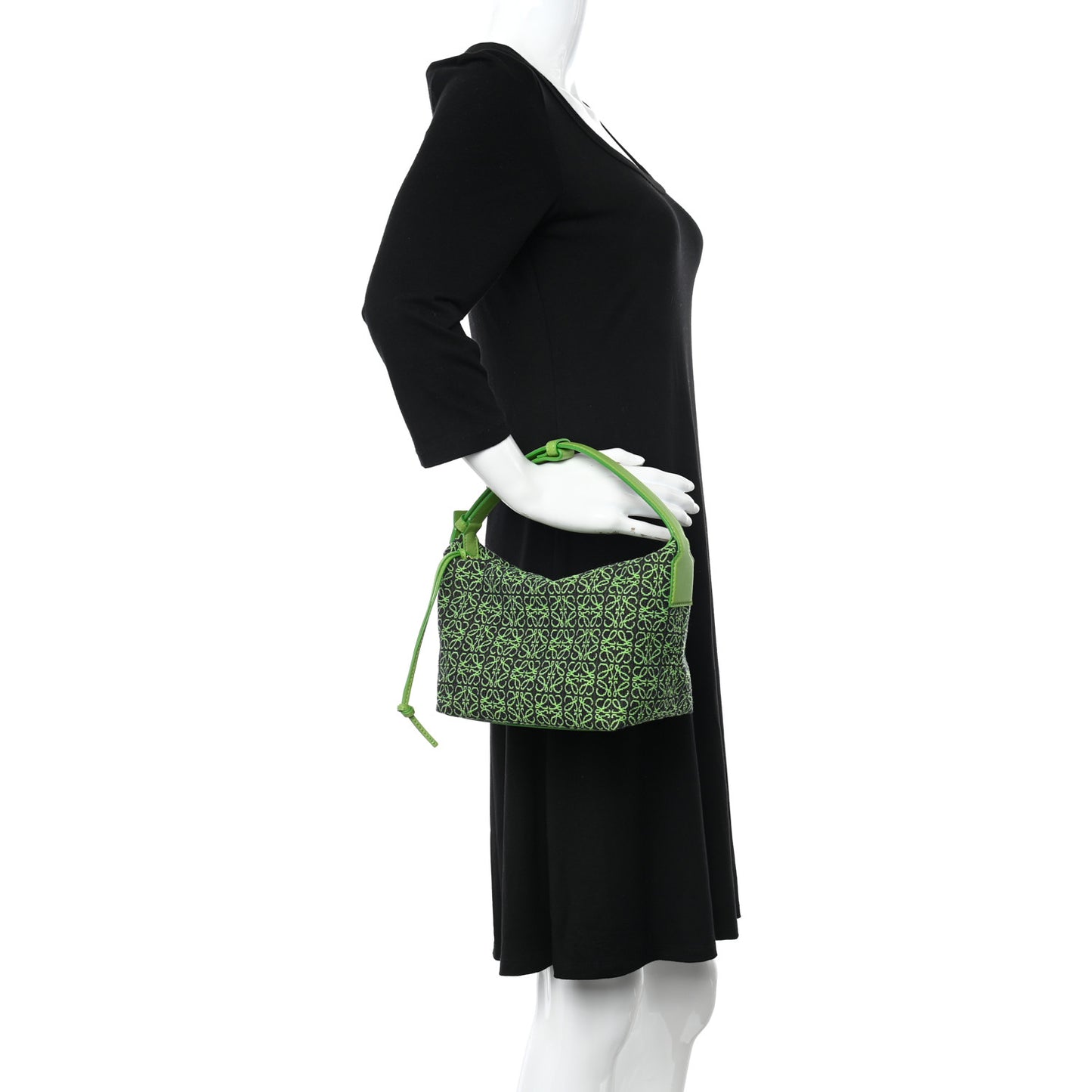 Jacquard Anagram Calfskin Small Cubi Bag Apple Green