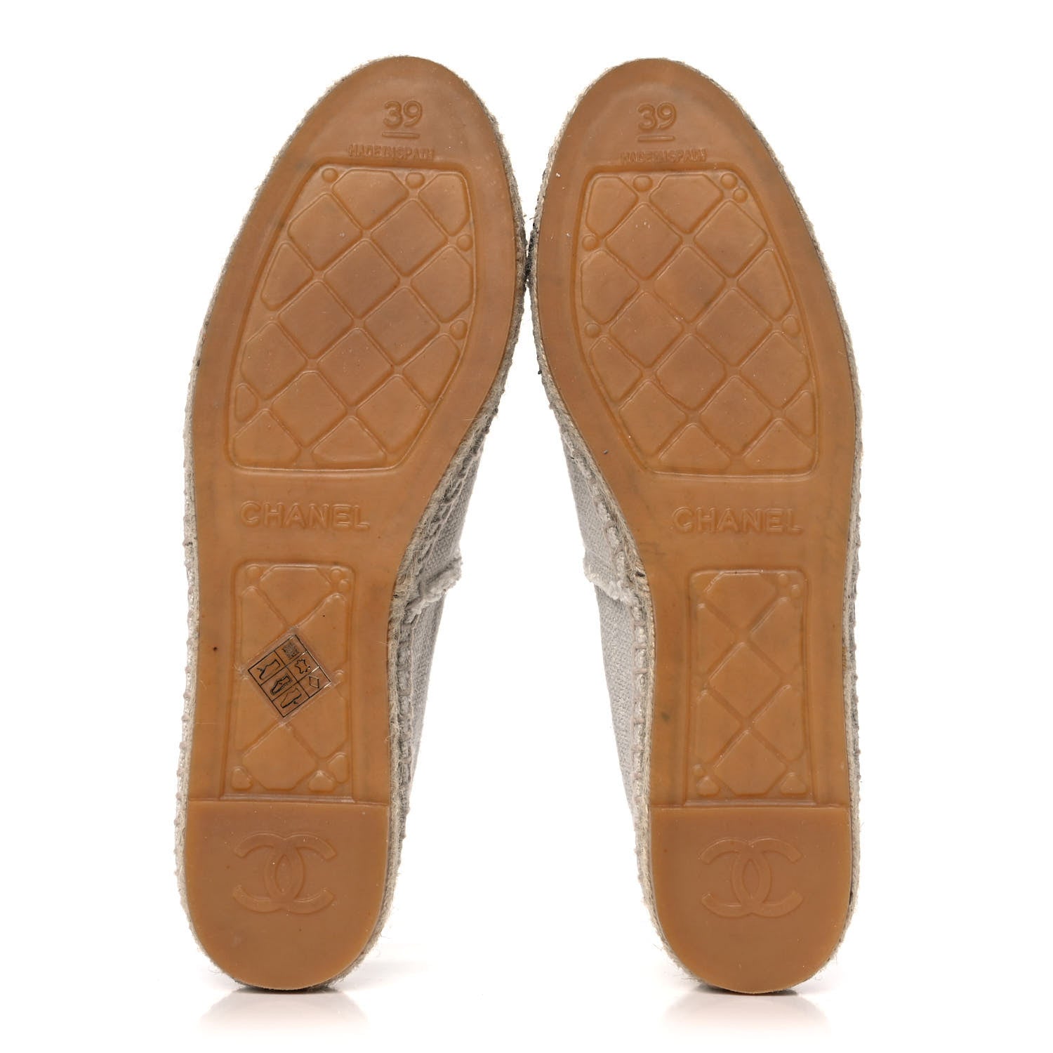 Chanel Canvas Velvet CC Espadrilles 39 Beige Black 5 of 12