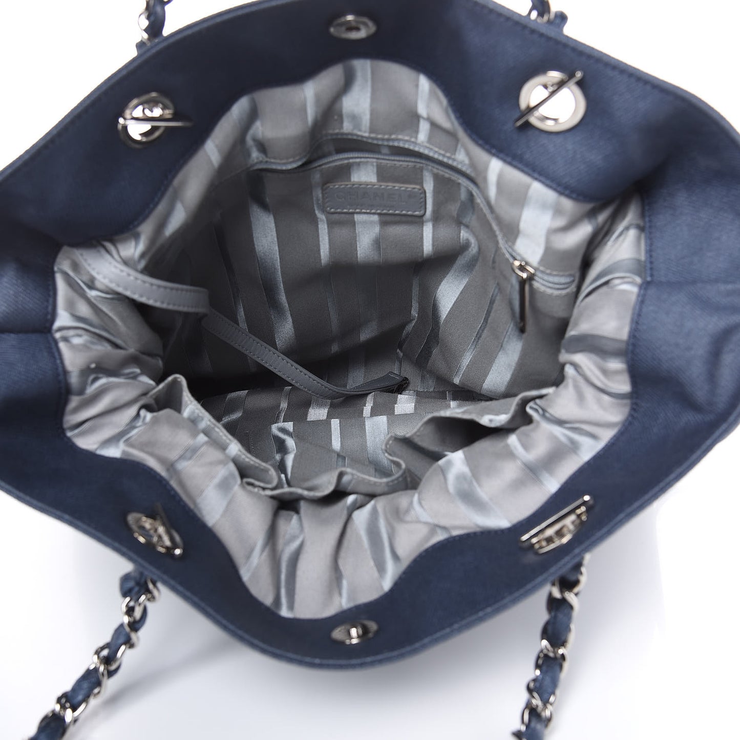 Denim Large CC Discus Tote Blue